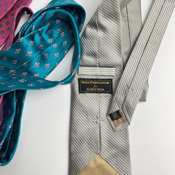 Christian Dior & Mark Pendleton Lot of 3 Vintage  Mens Tie 100% Silk Made In USA - Picture 5 of 6